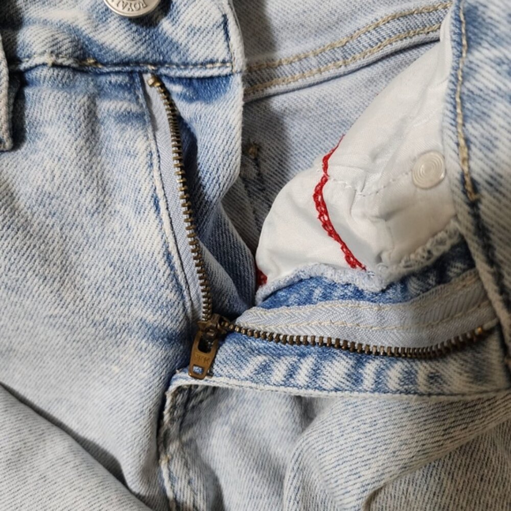 Royalty Upcycled Patchwork Light Wash High Rise F… - image 4